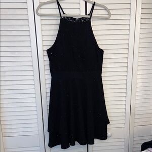 Three Hearts Black Mini Dress